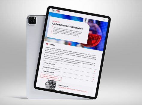 Web de Leitat en pantalla